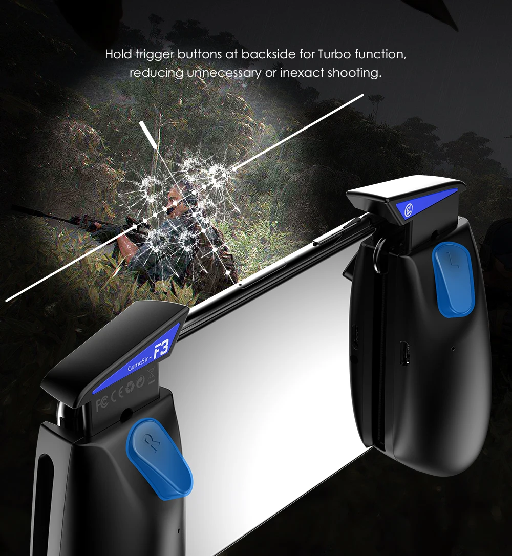 GameSir F3 Plus Pubg мобильный геймпад проводящий AirFlash Grip с кнопками отклика игровой контроллер для Android/iOS