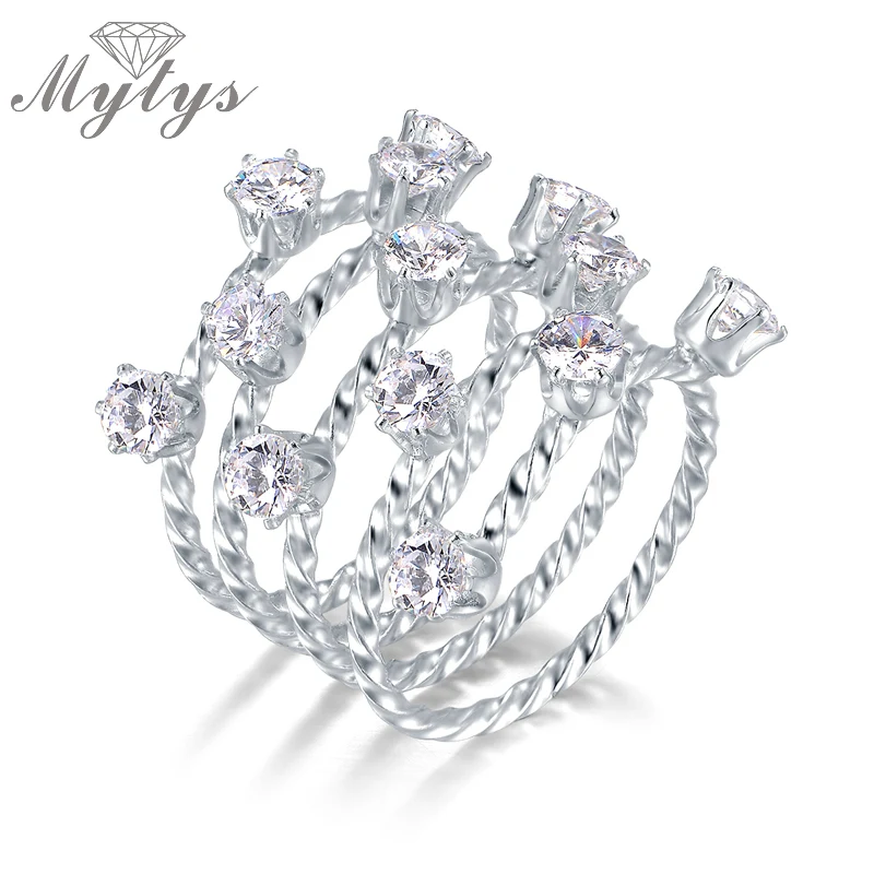 Mytys многослойное кольцо для пальцев с зубеком и цирконием женщин подарок R1081|finger