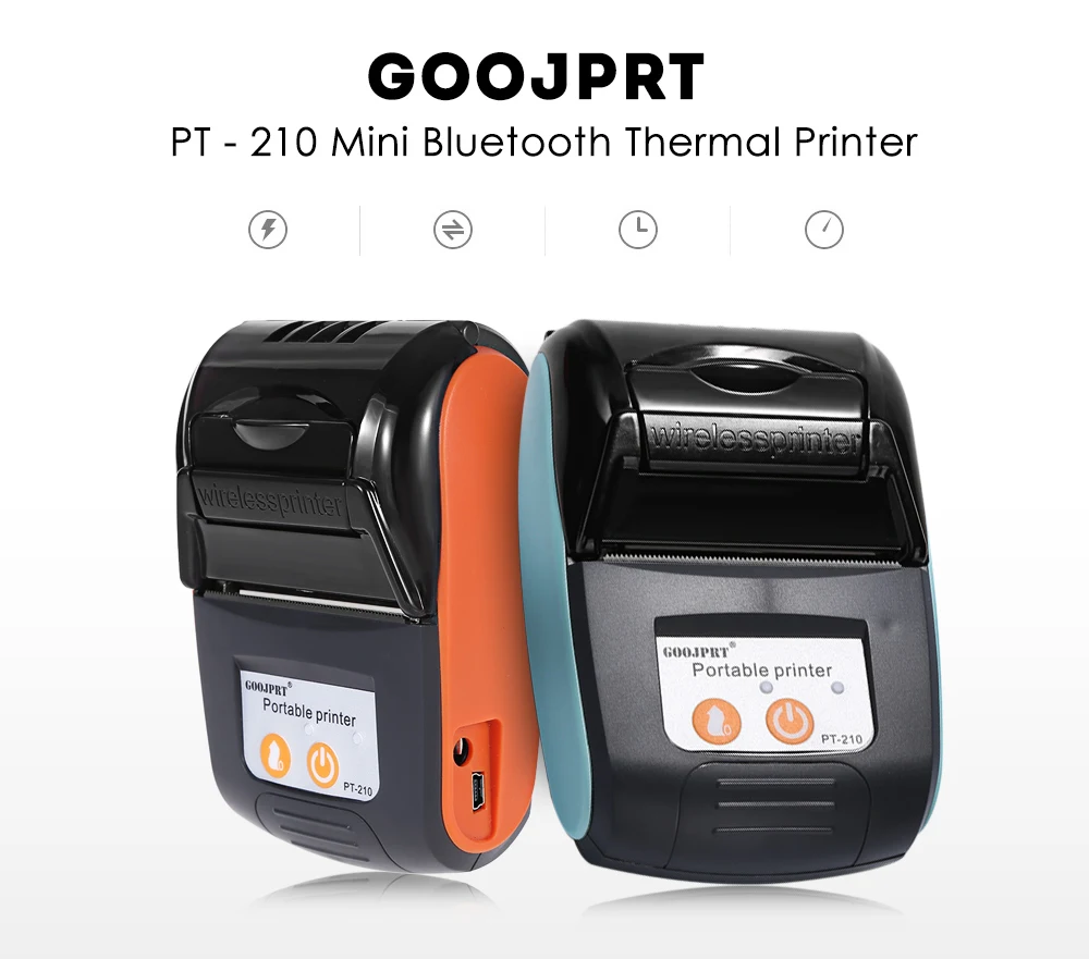 GOOJPRT PT210 Портативный Беспроводной Термальность принтер 58 мм Bluetooth квитанция
