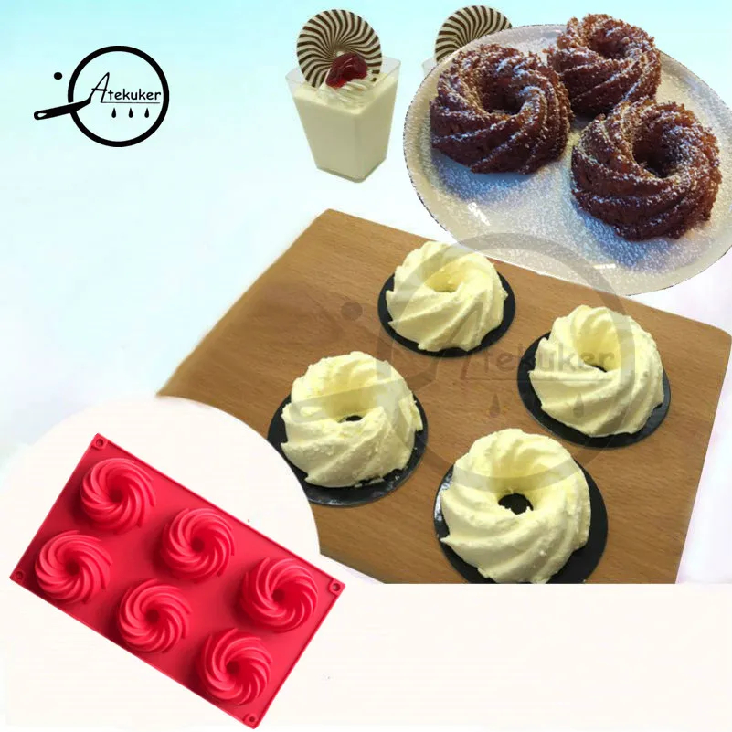 1 шт. силиконовая форма спиральной формы для выпечки тортов печенья торта