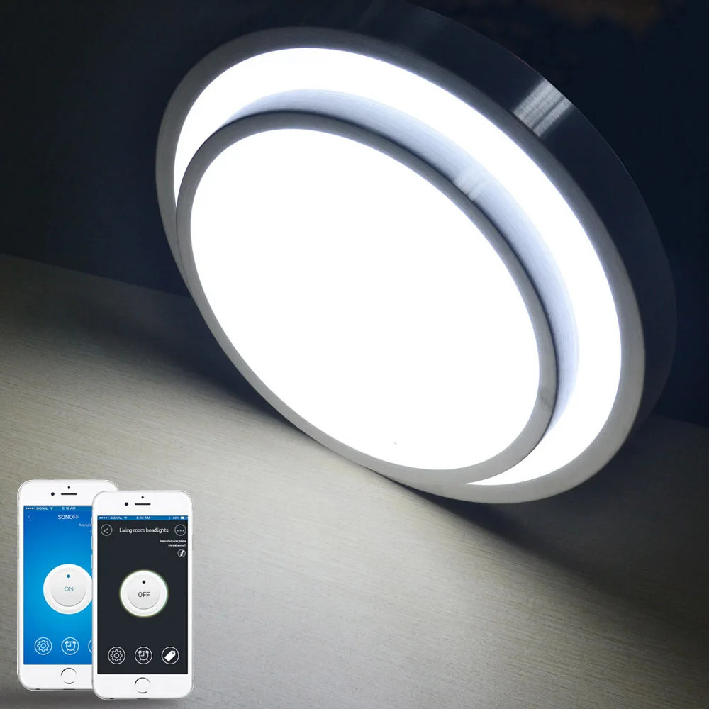 

JIAWEN 24W Wifi LED Ceiling Light Cool white+ Natural white+Warm white Smart LED Lamp AC100 - 240V
