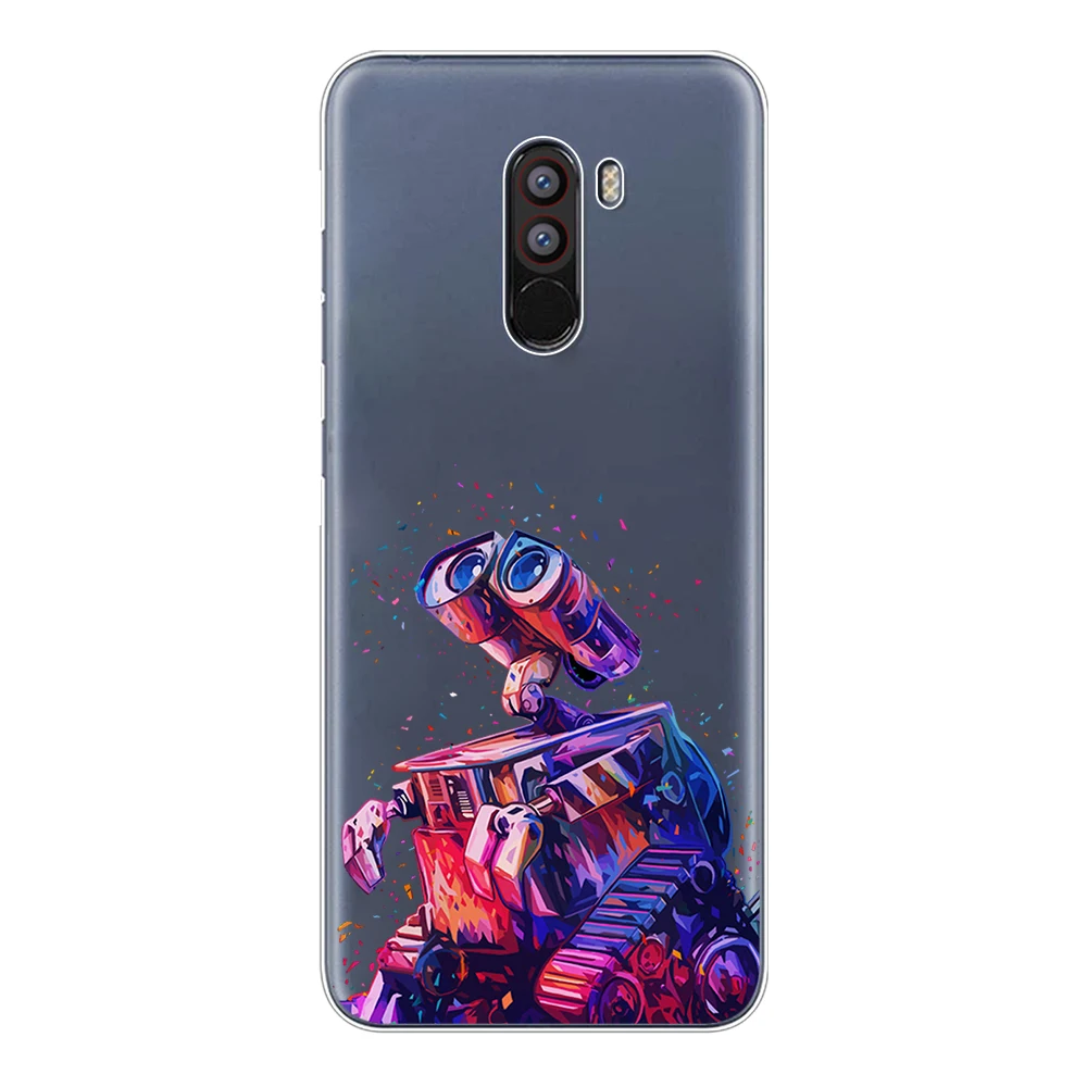 Soft TPU Funda For Xiaomi Pocophone F1 Case Cover 6.18&quot Silicone Capa Fashion Cute Monroe Clown WALL-E Poco Coque Phone Shell |