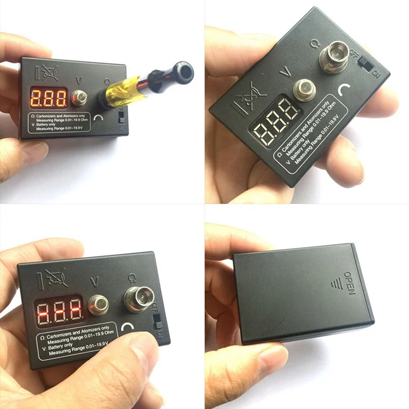 

LED Resistance Tester OHM meter ohm reader for heating Coil Wire DIY Tool E Cigarette 510 RDA vaporizer atomizer