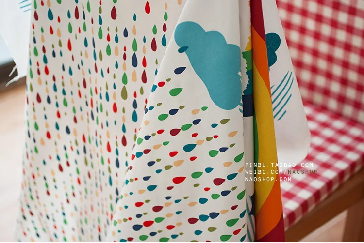 1 4 м * 0 55 М Радуга хлопок лен Корея мультфильм лоскутное ткань для занавески