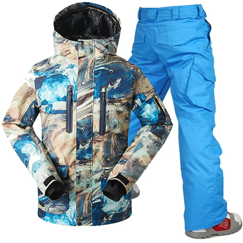 GSOU SNOW Brand лыжный костюм Для мужчин лыжные куртки сноубордические брюки зима Mountain