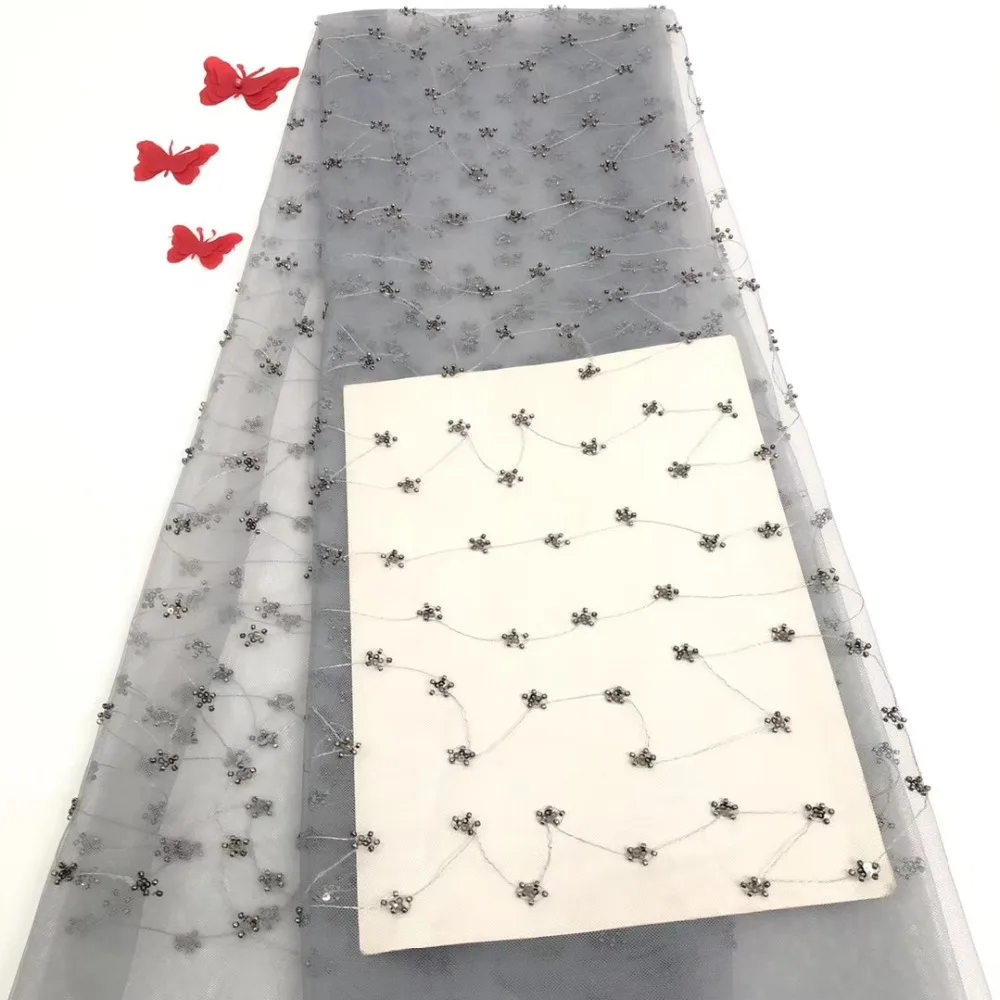 

Cassiel French Laces Fabrics High Quality Tulle French Guipure Lace Fabric 2019 African Lace Fabric With Beads For Women