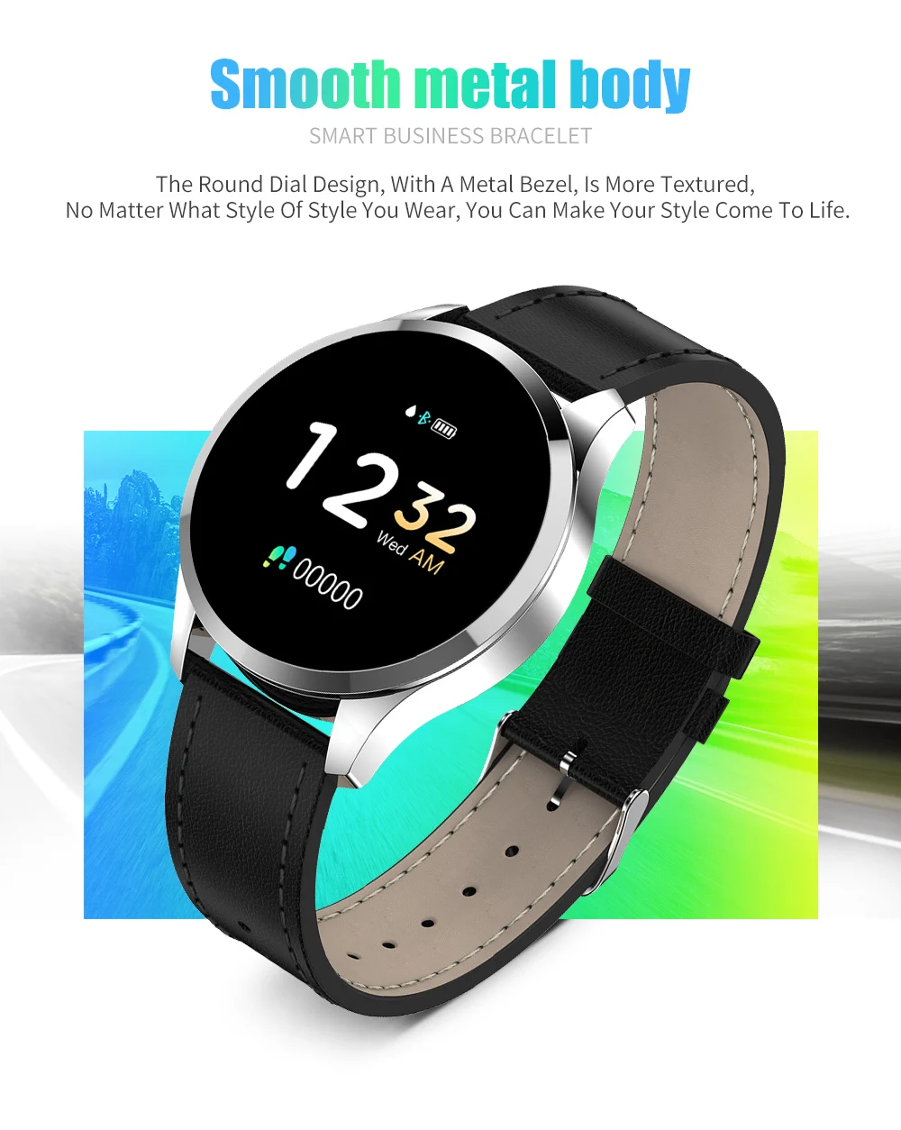 RUNDOING Q9 Смарт-часы водонепроницаемый монитор сердечного ритма Smartwatch мужские модные фитнес-трекер для android и IOS