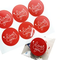 60pcspack creative red love you with heart gift tag gifts decoration paper stickers labels sealing sticker diy gift sticker