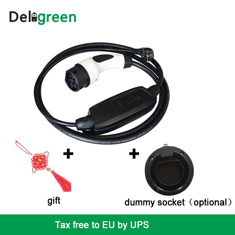 

Duosida Type2 EVSE 16A Rapid Home EV Car charger Portable Level2 DC French Charging connctors with EU Socket Leakgae Protection