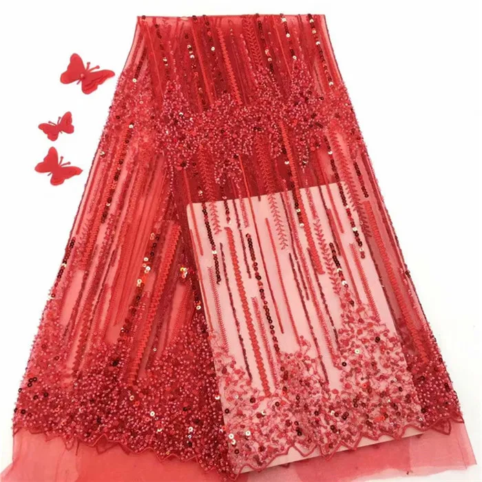 hot sales sequin French Lace Fabric High Quality African Tulle Embroidered flower transparent net For Wedding ffd128 | Дом и сад