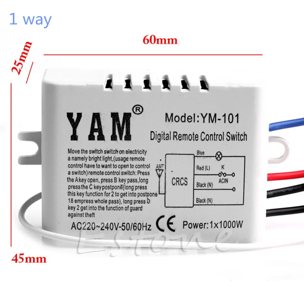 220V 1/2/3/4 подъездных путей, Беспроводной на включение/выключение лампы дистанционного Управление переключатель приемник передатчик