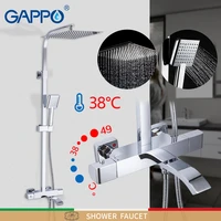 gappo shower faucet set thermostatic bathroom mixer wall mounted rainfall tap shower system torneiras do banheiro ducha g2407 40