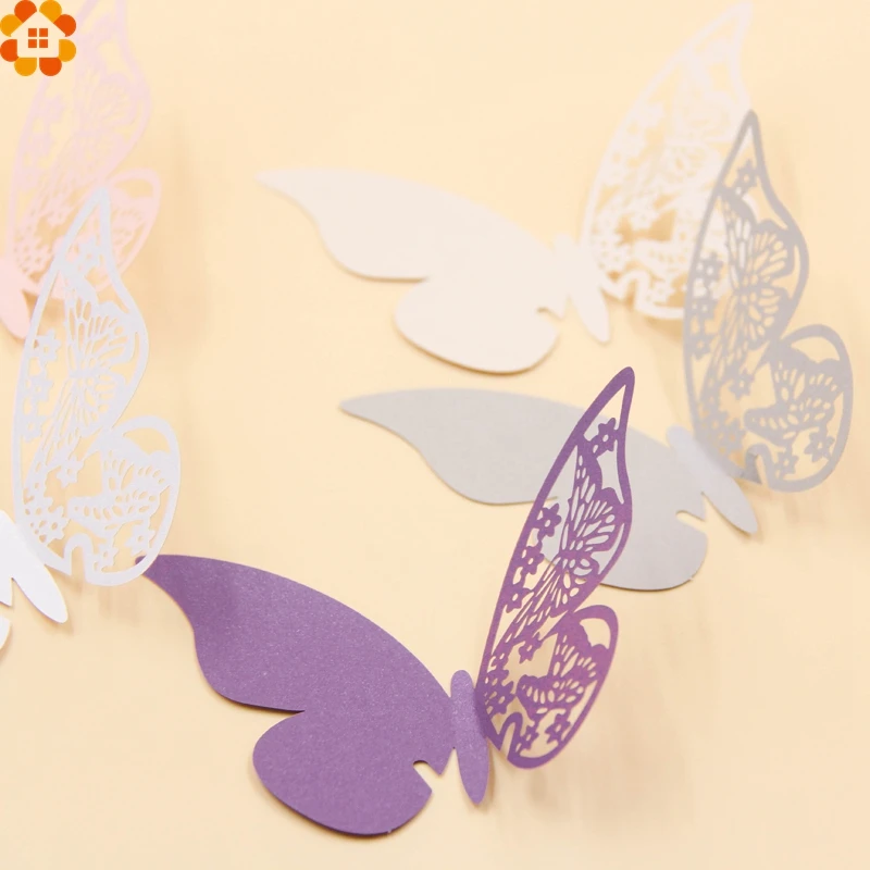 Новинка! 20 шт. милые бокалы с бабочками для вина бумажная карта свадебной