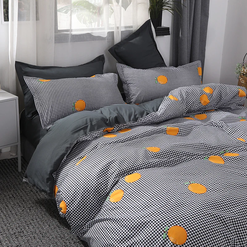 Новый стиль в 2019 году плед оранжевый Четыре комплекта постельных