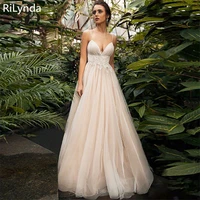 cheap wedding dresses princess sexy backless spaghetti strap pleats beach tulle real white bridal gown free shipping