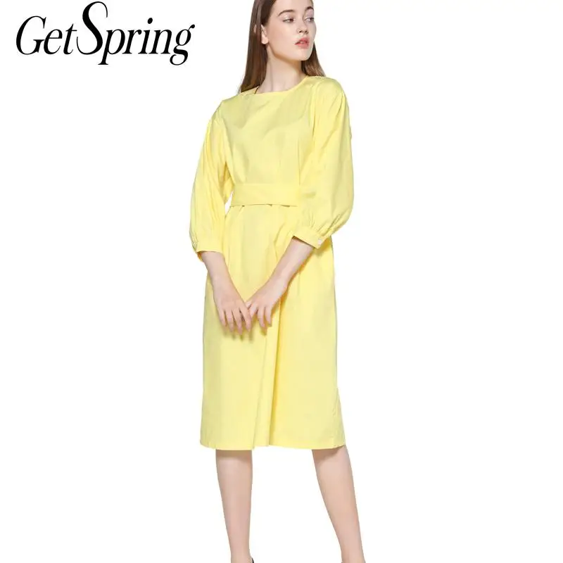 GetSpring женское платье с длиннным рукавом рубашка свободного кроя длинным