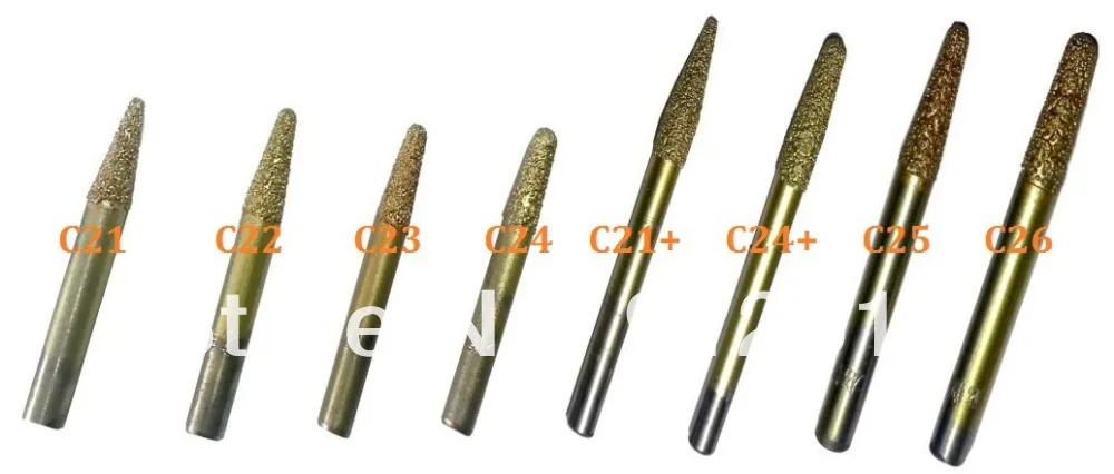 Off sales! 8pcs shank 8mm/10mm diamond tools for stone,glass engraving cnc router