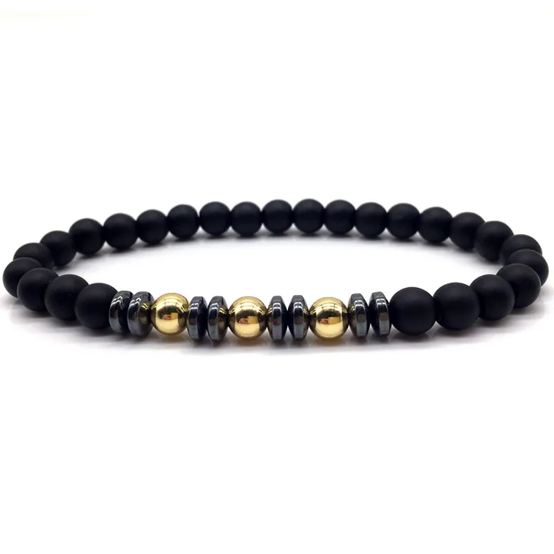 2020 новый мужской браслет медные бусины гематит природа 6 мм камень Шарм ювелирные