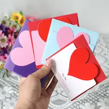 3Pc Greeting Cards Valentines Day Postcard with Envelope Stickers Wedding Invitation Anniversary for Her Cute Lovely Gifts Hot