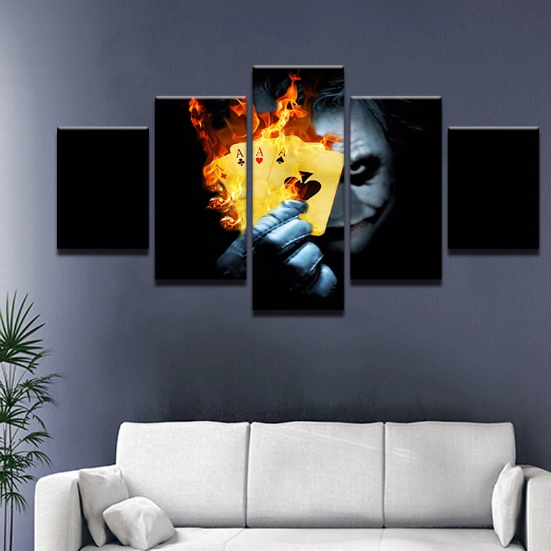 5 шт. Картина на холсте покерная карточка магический клоун HD цифровая печать