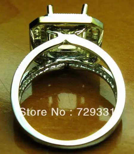 EMERALD 6*8MM SOLID 14K YELLOW GOLD NATURAL DIAMONDS WEDDING ENGAGEMENT SETTING SEMI RING MOUNT | Украшения и аксессуары