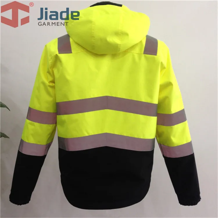 Hi Vis желтая защитная куртка зимняя Светоотражающая водонепроницаемая куртка-бомбер рабочая одежда плюс размер