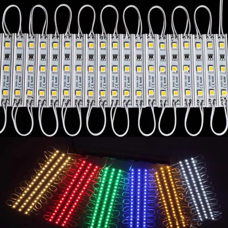 Водонепроницаемые светодиодные модули SMD 5050 IP65 DC12V 3 LED s знак задние фонари для