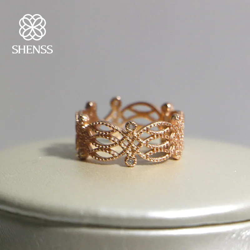 Elegant Quality 925 Rings Fashion Personality Flower-Shaped Openwor Sterling Silver Ring for Women 18K Gold | Украшения и