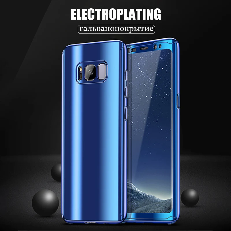 360 Plating Mirror Hard PC Phone Cases For Samsung Galaxy A5 A7 J5 J7 2017 Full Cover S8 S9 Plus Note 8 S7 Edge Case |