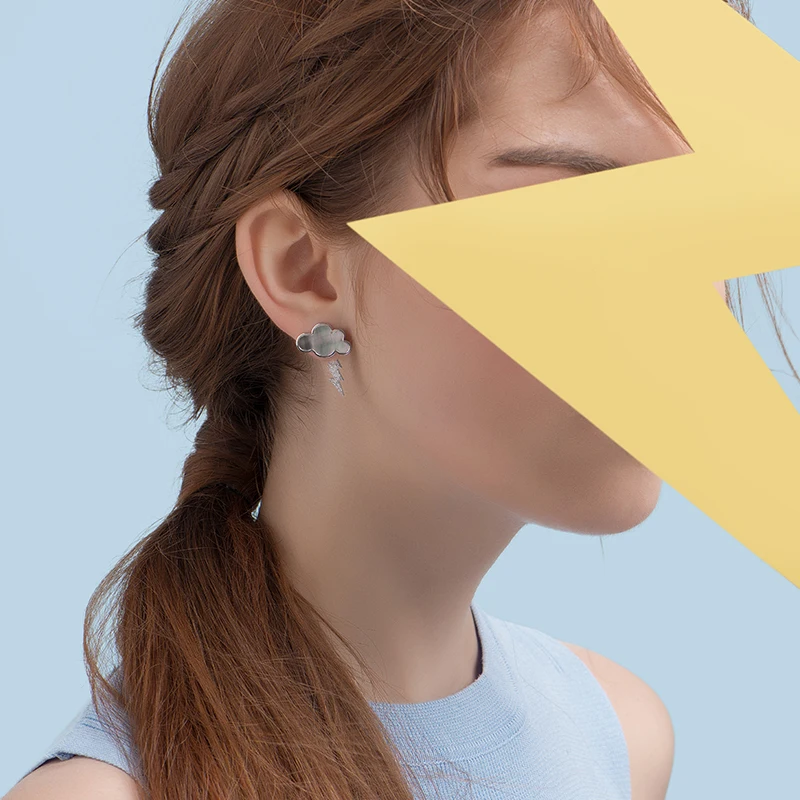 Новые облака грома медные серьги с шипами из серебра 925 высокого качества, персонализированные женские прелести, изысканные ювелирные изделия, подарки.