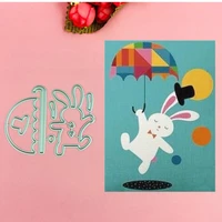 rabbit with umbrella cutting dies stencils for diy scrapbookingphoto album decorative embossing diy paper cards
