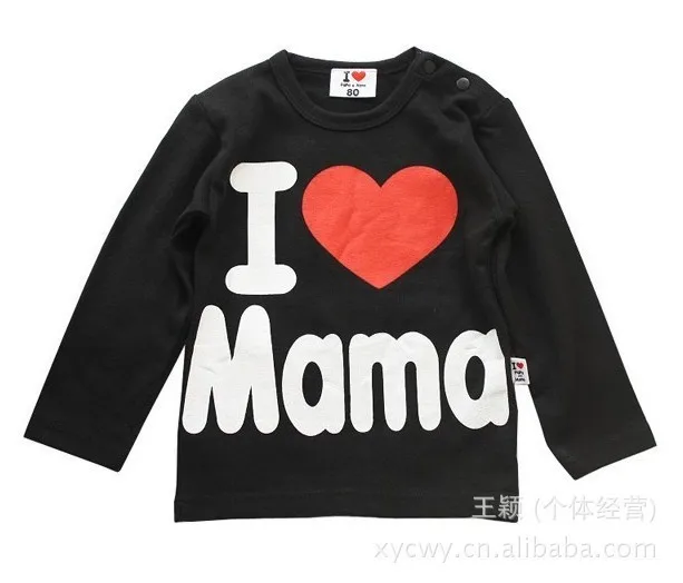 Retail ! I Love Papa &amp Mama Baby Kids 100% Cotton Shirts T-shirt Boys Girls Long Sleeve Tops Tees | Детская одежда и обувь