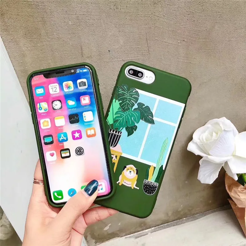 LUDI милый мультяшный чехол для телефона в форме кактуса iPhone 7 7Plus простые буквы