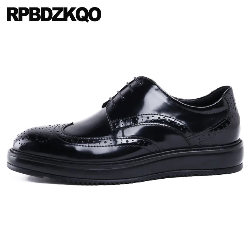Брендовые весенние туфли известного бренда Wingtip ручной работы на платформе