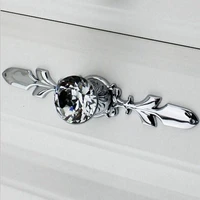 fashion deluxe diamond cabinet handle k9 crystal drawer knob silver chrome dresser cupboard pull 170mm backplate furniture pull