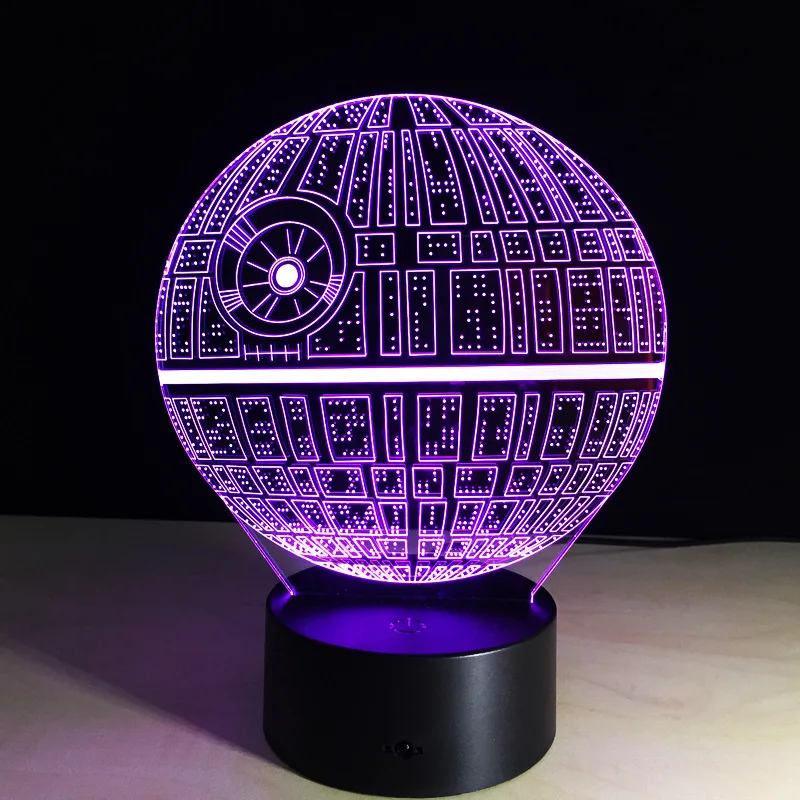 World Yea Звездные войны Звезда смерти 3D LED ночник сенсорный выключатель настольная