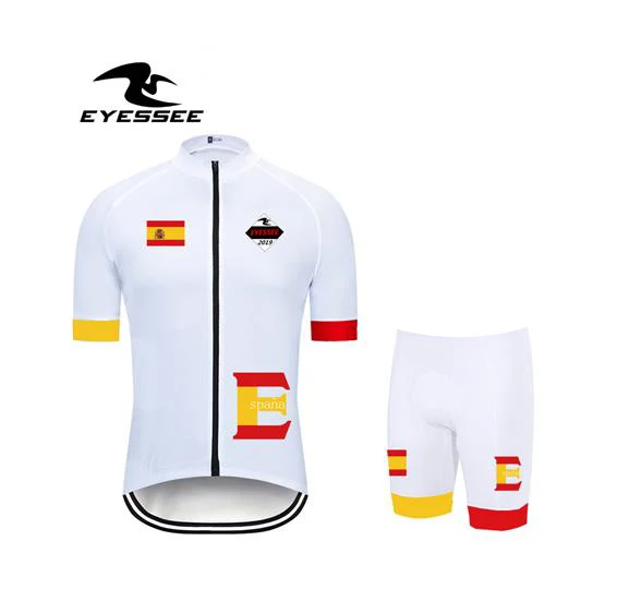 kits Новинка! Тур Испании велосипедная одежда Ropa ciclismo Eyessee Велоспорт Джерси костюм велосипед Лето Майо белый с коротким рукавом - Цвет: kits