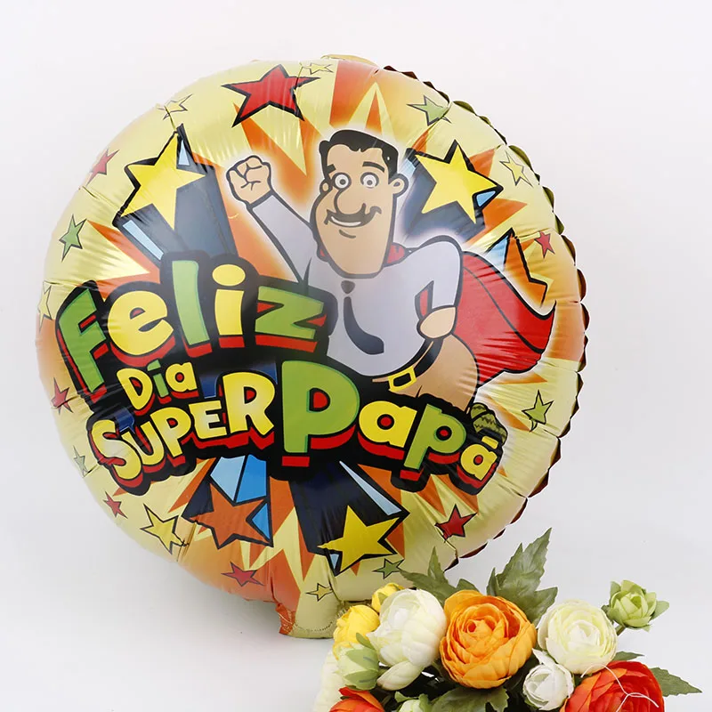 5 шт. 18 дюймов испанский Счастливый День отца гелиевые шары Feliz Dia супер Papa и I Love Фольга воздушные шары для папы, мамы вечерние украшения следа