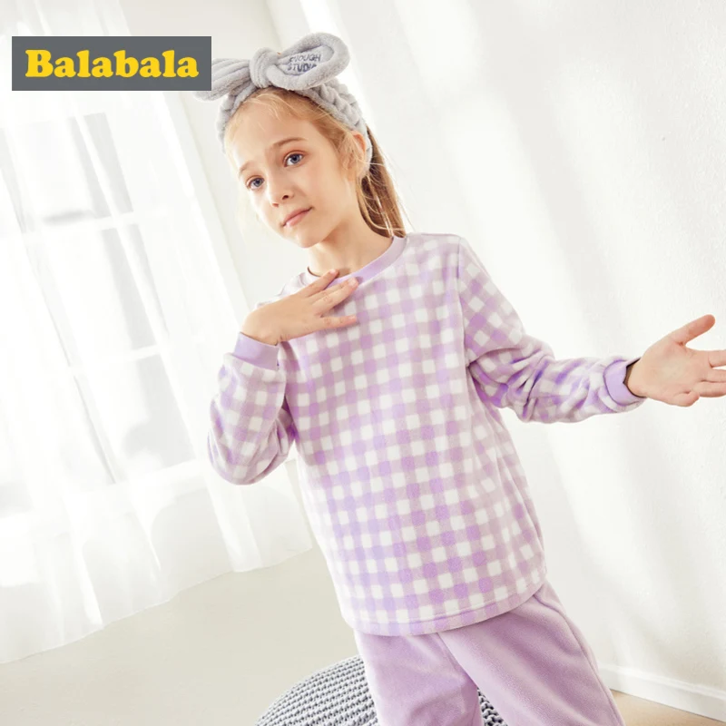 Balabala/комплект из 2 предметов для девочек удобная хлопковая и флисовая Пижама