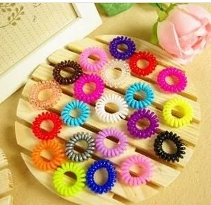 10 шт./лот телефон шнур эластичный конский хвост держатели волос кольцо резинки