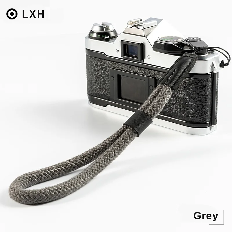 Grey LXH стиль хлопок Камера Ремешок Рукоятка ремешок для Fujifilm Canon Nikon sony Polaroid Pentax Panasonic ремень камеры - Цвет: Grey