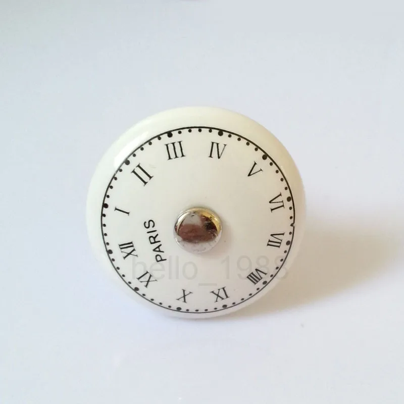 Креативные керамические часы ручка шкафа шкаф для шкафчика Потяните ручки