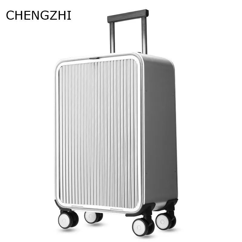 

CHENGZHI высококачественный чемодан на колесиках из алюминиево-магниевого сплава 100% дюйма 20 дюймов 24 дюйма роскошный чемодан на колесиках для ...