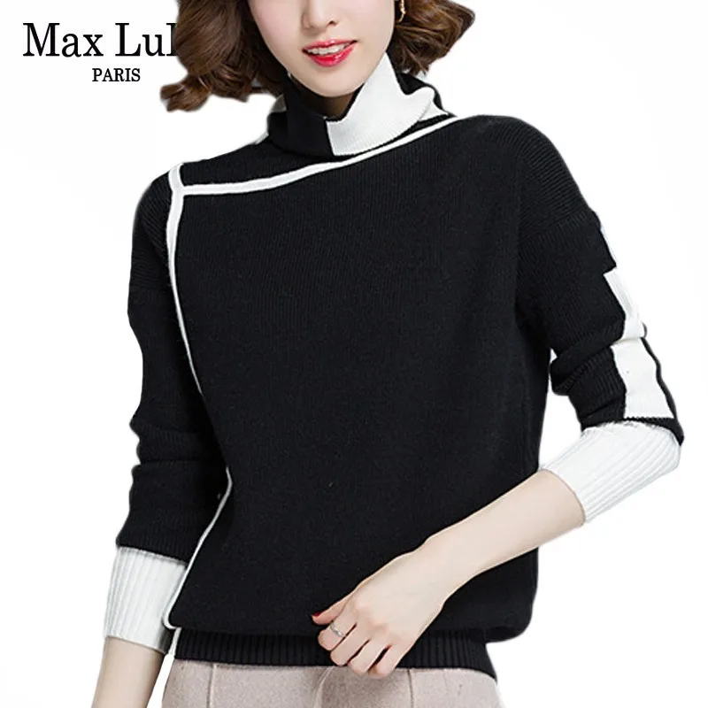 Модный джемпер Max LuLu 2019 в Корейском стиле женская зимняя трикотажная одежда