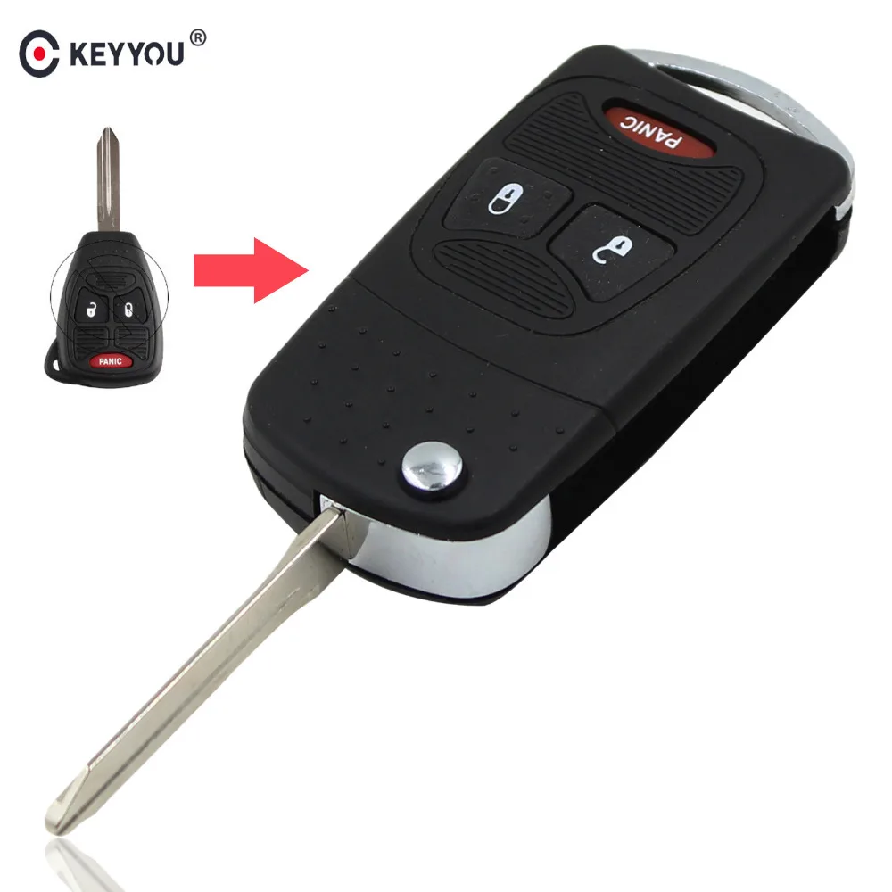 Чехол для ключей KEYYOU 3 2 + 1 чехол с откидной крышкой и кнопками Chrysler Jeep Dodge Ram 1500