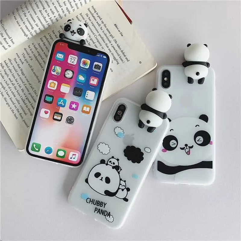 3D мультфильм пухленькие Китай панда Медведь телефон чехол для iPhone 6 6S 7 8 Plus X XS MAX XR