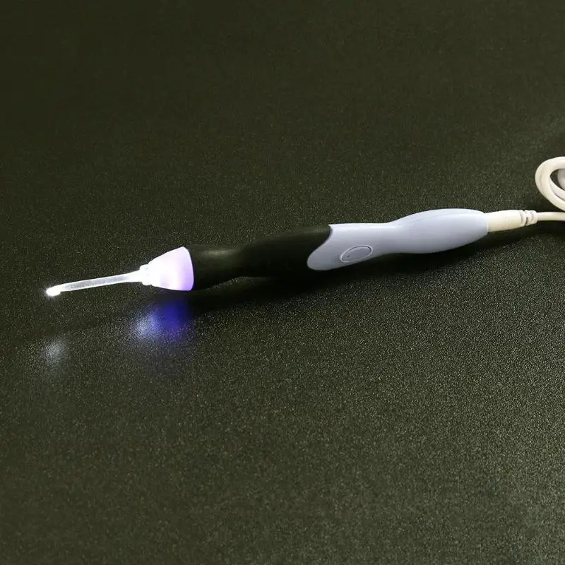 9 в 1 USB светильник, крючки для вязания спиц, светодиодный набор инструментов для шитья, набор крючков для вязания, набор спиц