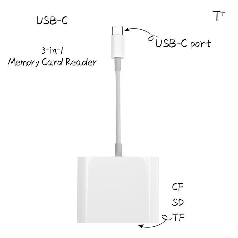 USB C 3 в 1 карта памяти 2 0 считыватель к флэш-памяти type-C CF белая Micro SD TF SDHC ридер |