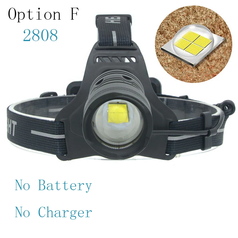 Option F Z40 2808 XHP70.2 светодиодный 32 Вт с высоким зумом головной светильник светодиодный налобный фонарь 42920lm мощная головная вспышка лампа головной светильник фонарь подарочная коробка - Испускаемый цвет: Option F