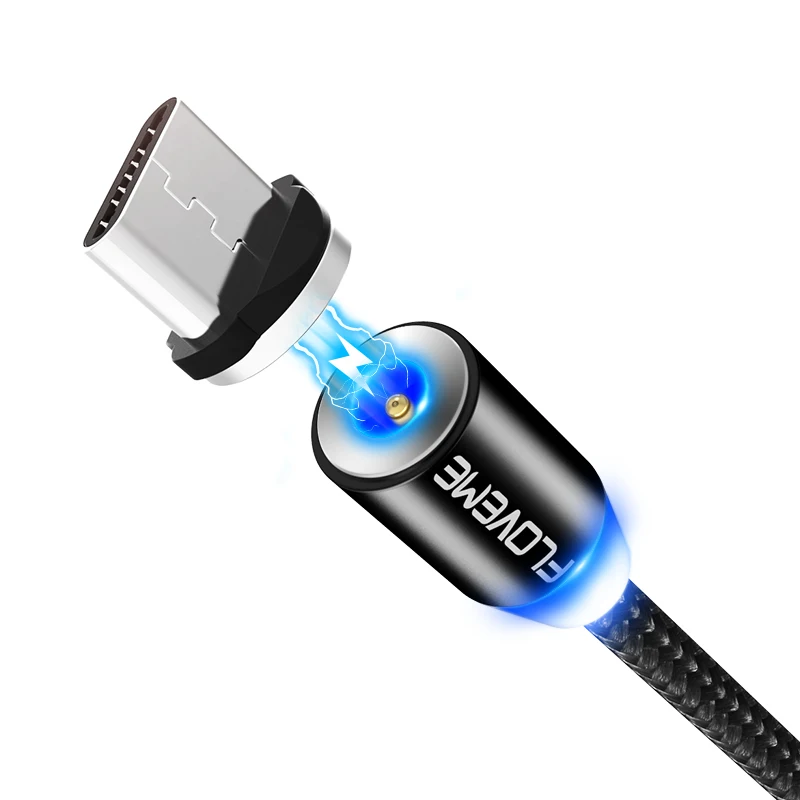 Black Color Floveme 1 м Магнитный кабель USB для IPhone х Micro USB кабель Магнитная Зарядное устройство для Samsung Мобильный телефон Xiaomi магнит microUSB Cabo провод зарядка зарядное устройство для телефона зарядка для айфона - Цвет: Black Color